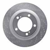 Dynamic Friction 2007-2022 Toyota Land Cruiser Front Left Drilled Silver Brake Rotor by Dynamic Friction Company 621-76136L