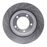 Dynamic Friction 2007-2022 Toyota Land Cruiser Front Right Drilled Silver Brake Rotor by Dynamic Friction Company 621-76136R