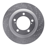 Dynamic Friction 2007-2022 Toyota Land Cruiser Front Right Drilled Silver Brake Rotor by Dynamic Friction Company 621-76136R