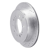 Dynamic Friction 2007-2022 Toyota Land Cruiser Rear Left Drilled Silver Brake Rotor by Dynamic Friction Company 621-76137L