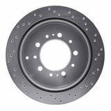 Dynamic Friction 2007-2022 Toyota Land Cruiser Rear Left Drilled Silver Brake Rotor by Dynamic Friction Company 621-76137L