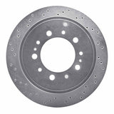 Dynamic Friction 2007-2022 Toyota Land Cruiser Rear Left Drilled Silver Brake Rotor by Dynamic Friction Company 621-76137L