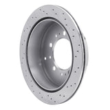 Dynamic Friction 2007-2022 Toyota Land Cruiser Rear Left Drilled Silver Brake Rotor by Dynamic Friction Company 621-76137L