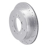 Dynamic Friction 2007-2022 Toyota Land Cruiser Rear Right Drilled Silver Brake Rotor by Dynamic Friction Company 621-76137R