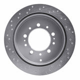 Dynamic Friction 2007-2022 Toyota Land Cruiser Rear Right Drilled Silver Brake Rotor by Dynamic Friction Company 621-76137R