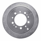 Dynamic Friction 2007-2022 Toyota Land Cruiser Rear Right Drilled Silver Brake Rotor by Dynamic Friction Company 621-76137R