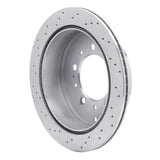 Dynamic Friction 2007-2022 Toyota Land Cruiser Rear Right Drilled Silver Brake Rotor by Dynamic Friction Company 621-76137R