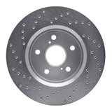 Dynamic Friction 2018-2022 Toyota C-HR Front Right Drilled Silver Brake Rotor by Dynamic Friction Company 621-76153R