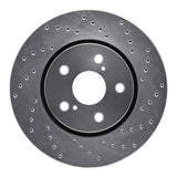 Dynamic Friction 2018-2022 Toyota C-HR Front Right Drilled Silver Brake Rotor by Dynamic Friction Company 621-76153R