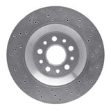 Dynamic Friction 2017-2020 Maserati Ghibli Rear Drilled Silver Brake Rotor by Dynamic Friction Company 621-79010