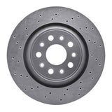 Dynamic Friction 2017-2020 Maserati Ghibli Rear Drilled Silver Brake Rotor by Dynamic Friction Company 621-79010