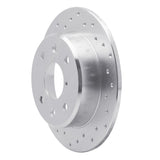 Dynamic Friction 1986-1988 Mazda RX-7 Rear Left Drilled Silver Brake Rotor by Dynamic Friction Company 621-80014L