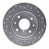 Dynamic Friction 1986-1988 Mazda RX-7 Rear Left Drilled Silver Brake Rotor by Dynamic Friction Company 621-80014L