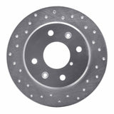 Dynamic Friction 1986-1988 Mazda RX-7 Rear Left Drilled Silver Brake Rotor by Dynamic Friction Company 621-80014L