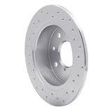 Dynamic Friction 1986-1988 Mazda RX-7 Rear Left Drilled Silver Brake Rotor by Dynamic Friction Company 621-80014L