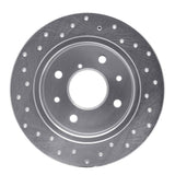 Dynamic Friction 1986-1988 Mazda RX-7 Rear Right Drilled Silver Brake Rotor by Dynamic Friction Company 621-80014R