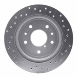 Dynamic Friction 1986-1991 Mazda RX-7 Rear Left Drilled Silver Brake Rotor