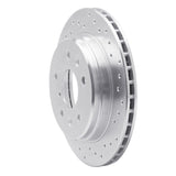 Dynamic Friction 1986-1991 Mazda RX-7 Rear Right Drilled Silver Brake Rotor by Dynamic Friction Company 621-80015R