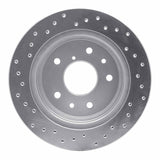Dynamic Friction 1986-1991 Mazda RX-7 Rear Right Drilled Silver Brake Rotor by Dynamic Friction Company 621-80015R