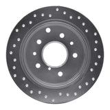 Dynamic Friction 1988-1989 Mazda 929 Rear Left Drilled Silver Brake Rotor by Dynamic Friction Company 621-80020L