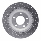 Dynamic Friction 1993-1995 Mazda RX-7 Rear Left Drilled Silver Brake Rotor by Dynamic Friction Company 621-80032L