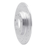 Dynamic Friction 2016-2018 Mazda CX-3 Rear Left Drilled Silver Brake Rotor by Dynamic Friction Company 621-80075L