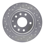 Dynamic Friction 2016-2018 Mazda CX-3 Rear Left Drilled Silver Brake Rotor by Dynamic Friction Company 621-80075L