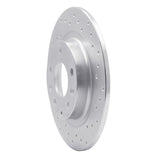 Dynamic Friction 2016-2018 Mazda CX-3 Rear Right Drilled Silver Brake Rotor by Dynamic Friction Company 621-80075R