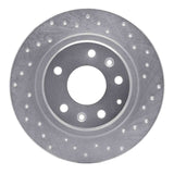 Dynamic Friction 2016-2018 Mazda CX-3 Rear Right Drilled Silver Brake Rotor by Dynamic Friction Company 621-80075R
