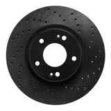 R1 Concepts 07-09 Hyundai Santa Fe Front Right Drilled Black Brake Rotor by R1 Concepts RNC-623-03049R