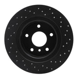 R1 Concepts 94-04 Land Rover Discovery Rear Left Drilled Black Brake Rotor