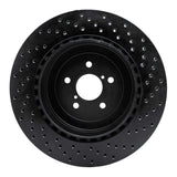 R1 Concepts 03-04 Subaru Impreza Rear Left Drilled Black Brake Rotor by R1 Concepts RNC-623-13015L