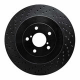 R1 Concepts 03-04 Subaru Impreza Rear Left Drilled Black Brake Rotor by R1 Concepts RNC-623-13015L