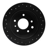 R1 Concepts 86-89 Jaguar Vanden Plas Rear Right Drilled Black Brake Rotor by R1 Concepts RNC-623-20004R