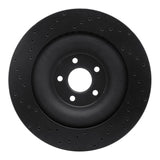 R1 Concepts 10-21 Jaguar F-Type Rear Right Drilled Black Brake Rotor by R1 Concepts RNC-623-20027R