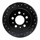 R1 Concepts 88-94 Volvo 740/745/760/780 Rear Left Drilled Black Brake Rotor by R1 Concepts RNC-623-27014L