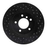 R1 Concepts 99-08 BMW 323i Front Left Drilled Black Brake Rotor