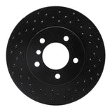 R1 Concepts 99-08 BMW 323i Front Right Drilled Black Brake Rotor