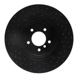 R1 Concepts 04-10 BMW 535i Front Right Drilled Black Brake Rotor by R1 Concepts RNC-623-31063R