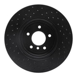 R1 Concepts 04-10 BMW 535i Rear Right Drilled Black Brake Rotor by R1 Concepts RNC-623-31064R