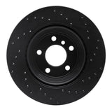 R1 Concepts 12-20 BMW 328i RWD Rear Left Drilled Black Brake Rotor by R1 Concepts RNC-623-31109L