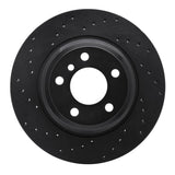 R1 Concepts 12-20 BMW 328i RWD Rear Left Drilled Black Brake Rotor by R1 Concepts RNC-623-31109L