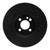 R1 Concepts 07-08 Mini Cooper (Excl Clubman) Front Left Drilled Black Brake Rotor