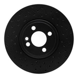 R1 Concepts 07-08 Mini Cooper (Excl Clubman) Front Left Drilled Black Brake Rotor