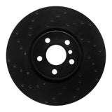 R1 Concepts 15-19 Mini Cooper (Excl Clubman) Front Left Drilled Black Brake Rotor by R1 Concepts RNC-623-32019L