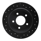 R1 Concepts 93-04 Chrysler 300M Rear Left Drilled Black Brake Rotor