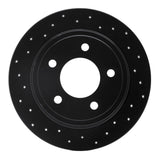 R1 Concepts 93-04 Chrysler 300M Rear Left Drilled Black Brake Rotor