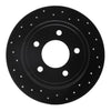 R1 Concepts 93-04 Chrysler 300M Rear Left Drilled Black Brake Rotor