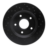 R1 Concepts 08-16 Dodge Grand Caravan Front Left Drilled Black Brake Rotor by R1 Concepts RNC-623-40107L