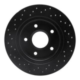 R1 Concepts 08-16 Dodge Grand Caravan Rear Right Drilled Black Brake Rotor by R1 Concepts RNC-623-40109R